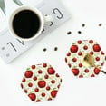 thumbnail image 4 of Yiaed Fruit Apples Print Leather Coasters for Drinks - Cup Coasters Coffee Table Kitchen Table Bar, Home & Office Gifts Handmade Drink Coasters-Hexagon, 4 of 6