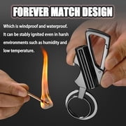 Qiweii Permanent Match Infinity Lighter, 3-in-1 Keychain Bottle Opener Igniter, Reusable Unlimited Lighter, Waterproof Matches, Outdoor Survival Permanent Igniter with 1pc Maintenance Cloth