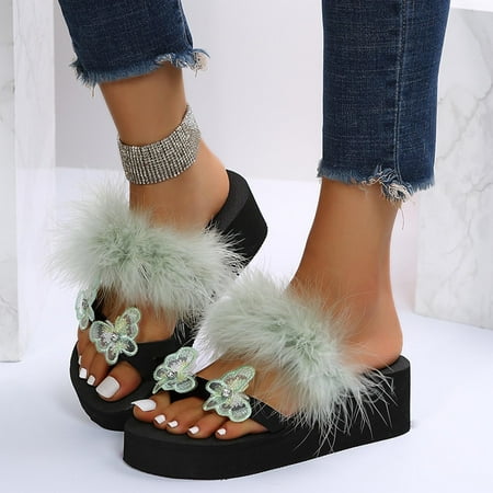 

Yoslce Sandal Summer Women Thick Bottom Slope Heel Shoes Beach Sandals Roman Womens Sandles
