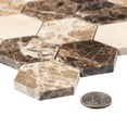 thumbnail image 5 of Channing Montage Brown 2-in. Marble Honeycomb Polished Natural Stone Mosaic Wall and Floor Mosaic Tile, 5 of 7