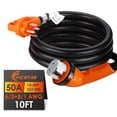 thumbnail image 1 of Cable de extensión para RV Ficstar de 50 amperios y 3 m con mango de agarre Twist Lock, 1 of 8