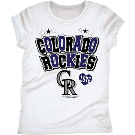 MLB Colorado Rockies Girls Short Sleeve Team Color Graphic Tee