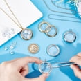 thumbnail image 3 of 4pcs Photo Locket Charms Necklace Round Stainless Steel Locket Pendants Double-Sided Picture Frame Memory Locket Charm with 17.7inch Chain for Wedding Jewellery Making Photo for DIY, 3 of 9