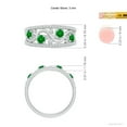 thumbnail image 4 of ANGARA Natural Nature Inspired Round Emerald & Diamond Filigree Ring in 14K White Gold for Women (Size-3mm) | May Birthstone, Birthday, Anniversary, Jewelry Gift for Women | Natural Emerald Ring, 4 of 8