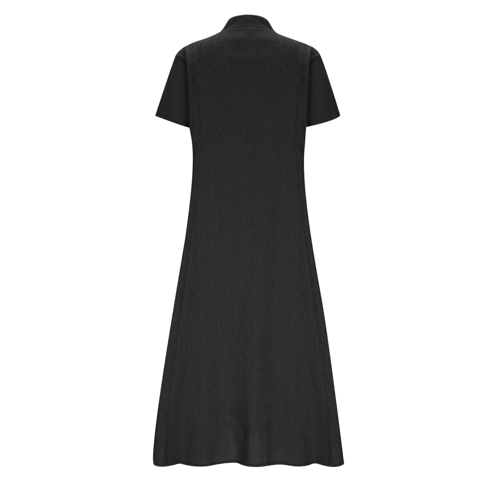 Fewfanhot Dresses for Women Elegant Classy Summer Fit and Flare Swing Cotton Dress Casual V-Neck Button Down Beach Midi Dress
