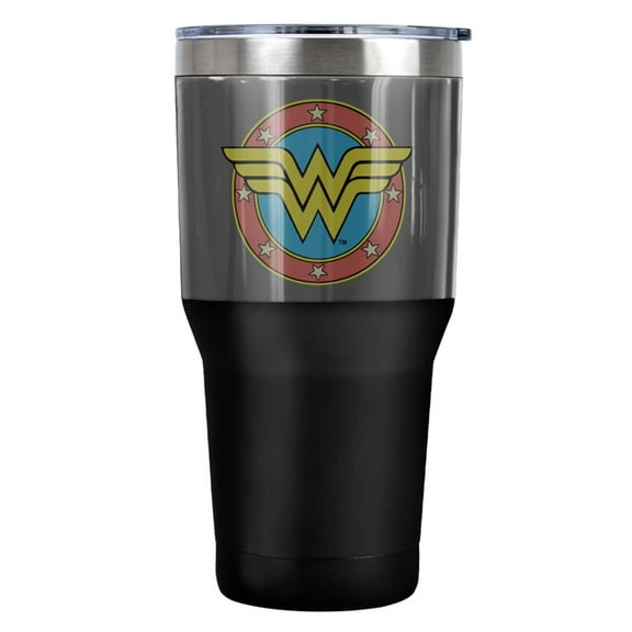 DC Ww Vintage Emblem Stainless Steel Tumbler 30 oz Coffee Travel Cup, Vacuum Insulated & Double Wall with Leakproof Sliding Lid