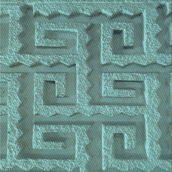 Ahgly Company Indoor Square Patterned Dull-Sea Green Area Rugs, 8' Square