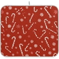 thumbnail image 7 of Christmas Candy Canes Dish Drying Mat for Kitchen Counter, Snowflakes Xmas Winter Christmas Tree Microfiber Absorbent Dishes Drainer/Rack Pads under Sink, 16 by 18 inches, 7 of 7