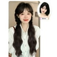 thumbnail image 3 of LANFENG Curly Ponytail Extension with Hair Tie Hair Natural Black 17 Inch Hair Wig Elastic Band Wave Fake Ponytail Wigs Accessories for Women Daily 2PCS, 3 of 5