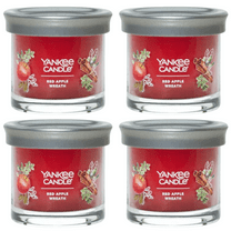 Yankee Candle Small Tumbler Scented Single Wick Jar Candle, Red Apple Wreath, 4.3 oz (Pack of 4)