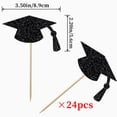 thumbnail image 3 of Fokuz Glitter Graduation Cap Cupcake Toppers Gold & Black Grad Hat Cake Picks For 2026 Graduation Party Decorations 20/30/50 Pack, 3 of 5
