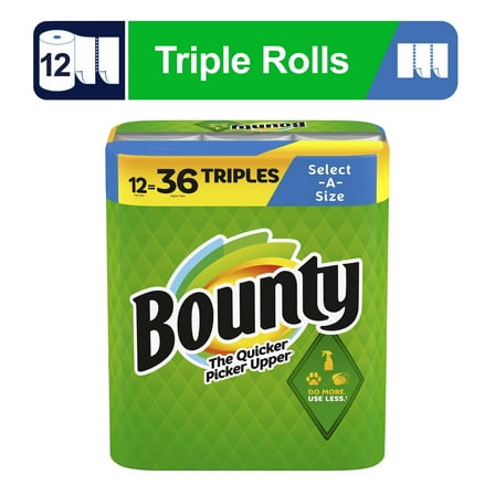 Bounty Paper Towels Select-A-Size, 12 Triple Rolls