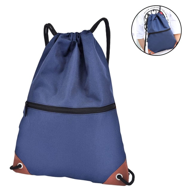 Bolsa de deporte impermeable, bolsa de deporte, bolsa con cordón, bolsa hipster con mochila con cordón ajustable, mochila Oxford con bolsillo interior con cremallera para mujeres y hombres Adepaton 221367-1