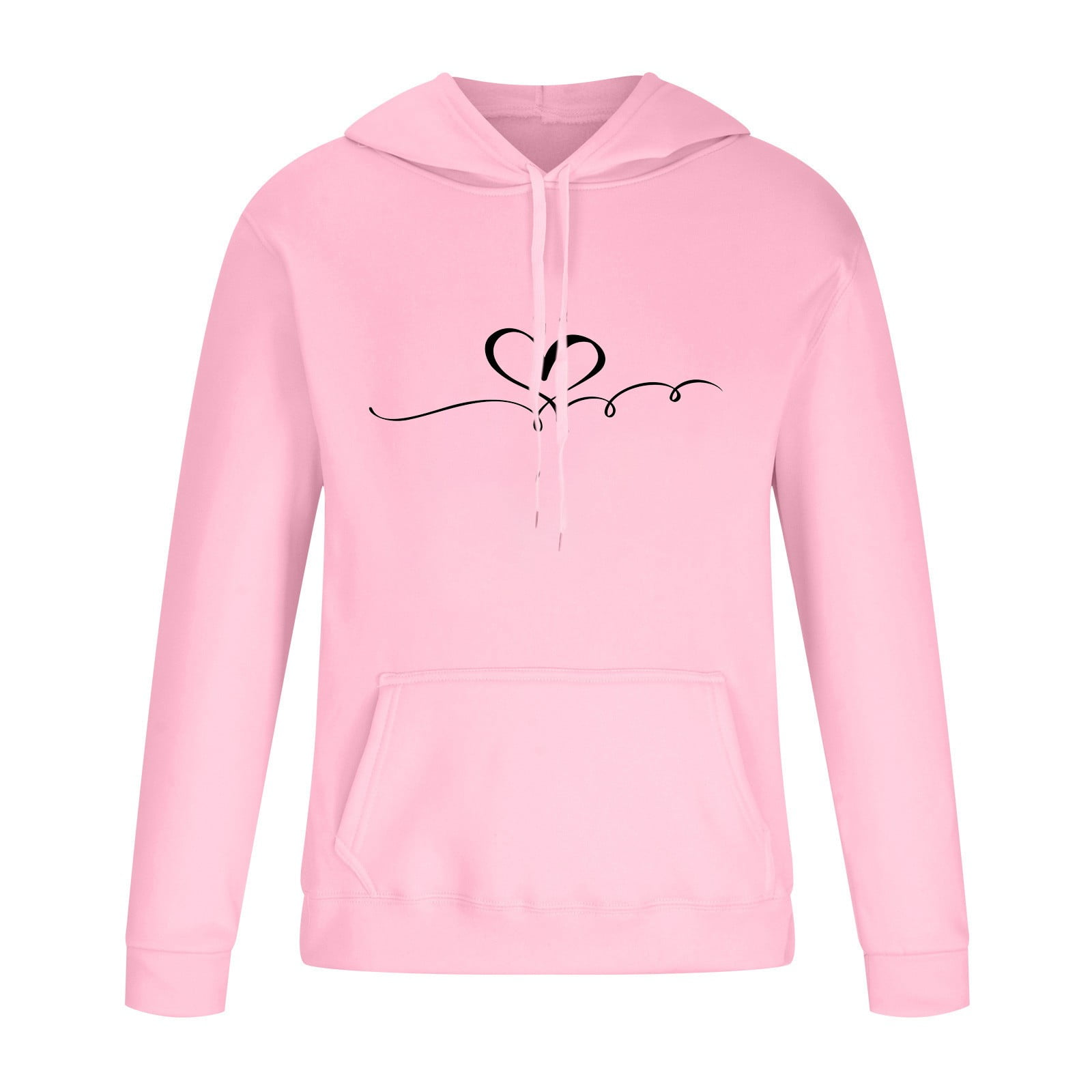 Jogger Sets for Women 2 Piece Baggy Fit Funny Heart Print Track Suits Soft Solid Color Sweatsuits Set with Pockets