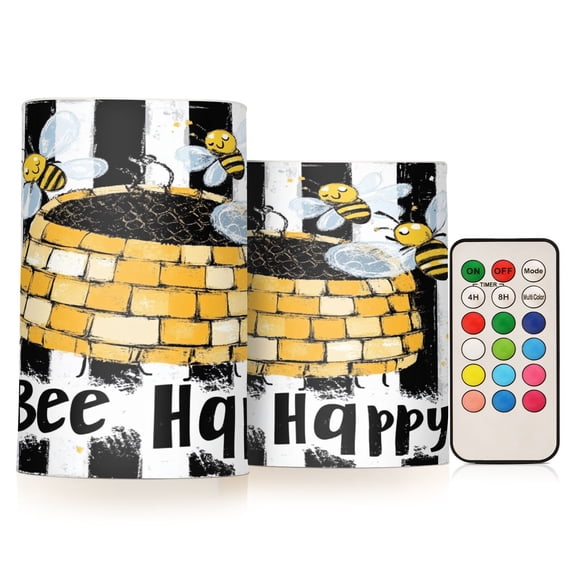 BZSMCE Flameless Candles LED Lights Cute Bee Pattern Creativity Battery Candles