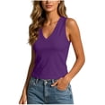 thumbnail image 3 of Posijego Tank Tops for Women V Neck Sleeveless Tank Tops Womens Summer Basic Tank Tees Casual Undershirts Solid Color, 3 of 8