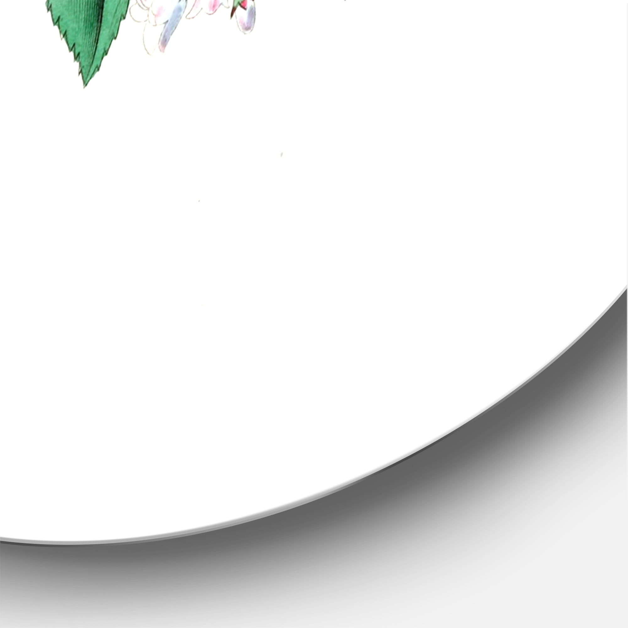 Designart 'Ancient Green Leaves Plants I' Traditional Circle Metal Wall Art 36x36 - Disc of 36