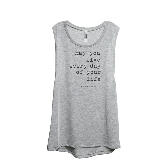 Thread Tank Live Every Day Women's Sleeveless Muscle Tank Top Sport Grey Small