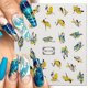 thumbnail image 2 of Línea de onda dorada 3D pegatina de uñas mármol azul geometría abstracta arte de uñas deslizadores calcomanías de revestimiento francés plateado decoraciones de manicura, 2 of 3
