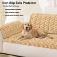 thumbnail image 3 of Smiry Couch Covers Sofa Cover Slipcover for Dogs Washable, Non Slip Sofa Protector, Fuzzy Couch cover Pet Friendly Home Decor, Camel, 27.6" x 70.9", 3 of 10