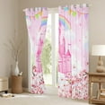 thumbnail image 3 of jejeloiu Dreamy Princess Castle Black Out Curtains,Cherry Blossom Curtains Pack of 2 (42x63 Each),Tairy Tale Theme Bedroom Curtains For Girls Kids,Microfiber Bedroom Decor, 3 of 6
