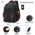 thumbnail image 2 of Mochila para portátil LUNLOPIK Canvas Vintage 15.6 pulgadas con puerto USB, 2 of 6