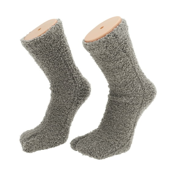Unique Bargains 1 Pair Two-toed Socks Comfortable Warmth Socks for Women Gray