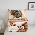 thumbnail image 5 of Manfei Autumn Turkey Print Queen Comforter Set,Fall Harvest Pumpkin Comforter Sets Queen,Light Gray Reversible,3pcs,1 Comforter and 2 Pillowcases, 5 of 7