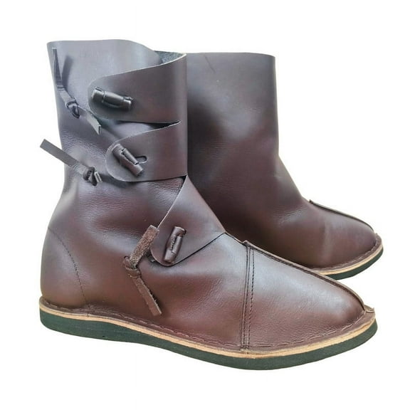 Medieval Leather Shoes Ankle Shoe Festival Paladin Fantasy Costume Boot Mens Boots Size 8