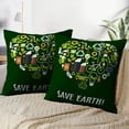 thumbnail image 4 of LALILO Throw Pillow Covers Ecology Heart Shape With Green Energy And Cars Cushion Cover 18" x 18", 2 Pack, 4 of 6