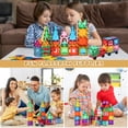 thumbnail image 4 of FunMagic Magnetic Tiles, 102Pcs Magnet Building Set,Magnetic Blocks, 3D STEM Stacking Toys, Magnets Toy for Kids Boys Girls, 4 of 10