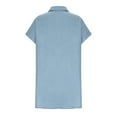 thumbnail image 2 of FAVIPT Plus Size Shirt Dresses for Women,Women's Casual Summer Faux Denim Mini Dress Loose Short Sleeve Button Up Shirt Dress Jeans Shirt with Pockets, 2 of 7