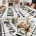 thumbnail image 6 of Area Rug 72×108in, Home Words Flowers Humpbirds Floor Carpet Living Room Rug, Black White Plaid Non-Slip Welcome Mat Indoor Rugs for Bedroom Dining Room, 6 of 9
