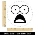 thumbnail image 2 of Mouth Agape Shocked Face Self-Inking Rubber Stamp Ink Stamper - Pink Ink - Small 3/4 Inch, 2 of 7