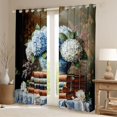 thumbnail image 2 of Manfei Vintage Hydrangea Floral Blackout Curtains Set of 2 (52x84 Each), Rustic Cottage Window Curtains, Retro Book Curtains and Drapes, Luxurious Home Decor, 2 of 6