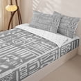 thumbnail image 3 of Erosebridal Minimal Tribal Pattern Zipper Full Size Comforter Sets with Fitted Sheet and 2 Pillowcases,Shape Print Zipper Bedding Set,Light Gray,Reversible, 3 of 6