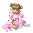 thumbnail image 1 of Muñeca realista de pelo rubio de silicona con lazos de 55 cm para niños, 1 of 1