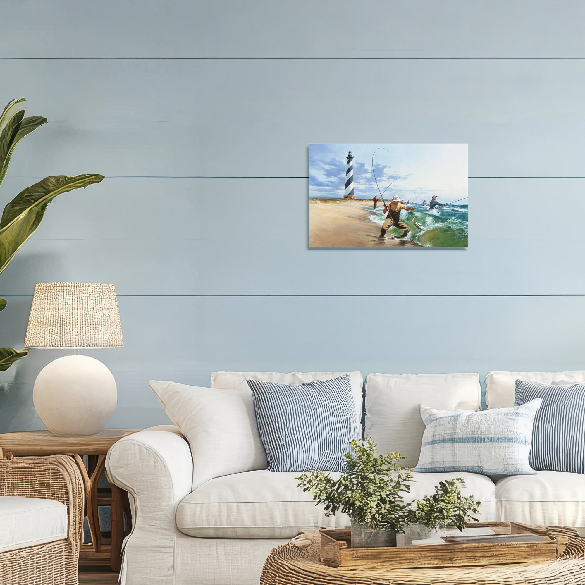 Cape Hatteras Fishermen Canvas Wall Art, design by Wind River Studios