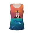 thumbnail image 4 of Fotbe Lighthouse and Whale Womens Loose Fit Casual Flowy Slim-Fit Tank Tops Athletic Round Neck Trendy Sleeveless Summer Tops for Gym and Yoga-XX-Large, 4 of 9