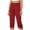 Red, variant on Njagoc3 Womens High Waist Capri Pants, Loose Fit, Solid Color, Casual Summer Daily & Office Wear