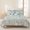 Blue, Teal, White, variant on 3 Pieces Queen Quilt Set,Watercolor Mosaic Tiles Pattern Soft Bedding Sets with 1 Quilt & 2 Pillow Shams,Color Gradients Summer Bedspread Lightweight Coverlet Comforter for All Season