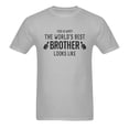 thumbnail image 2 of Brother T Shirt, World's Best Brother T Shirt，Birthday Day Gifts, Funny Fathers Day Gift for Brother, Gray, 2 of 5