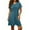 Green, variant on Woman Dress Fashion Solid Color V-Neck Mid-Length Dress Leisure Slim Fit Short Sleeve Dresses