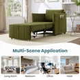 thumbnail image 5 of Multi-Functional Upholstered Convertible Sofa|5-Position Adjustable Backrest & Storage|Green, 5 of 11