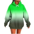thumbnail image 2 of Xdegoge Fashion Hoodie for Women Long Sleeve Drawstring Hooded Sweatshirts Fashion Gradient Color Top with Kangaroo Pocket Casual Loose Athletic Tops, 2 of 5