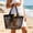 Black-BK, variant on MMJ Mesh Beach Bag Portable Shoulder Tote 16.14x6.69x10.63in Small Folding Shopping Bag Travel Storage
