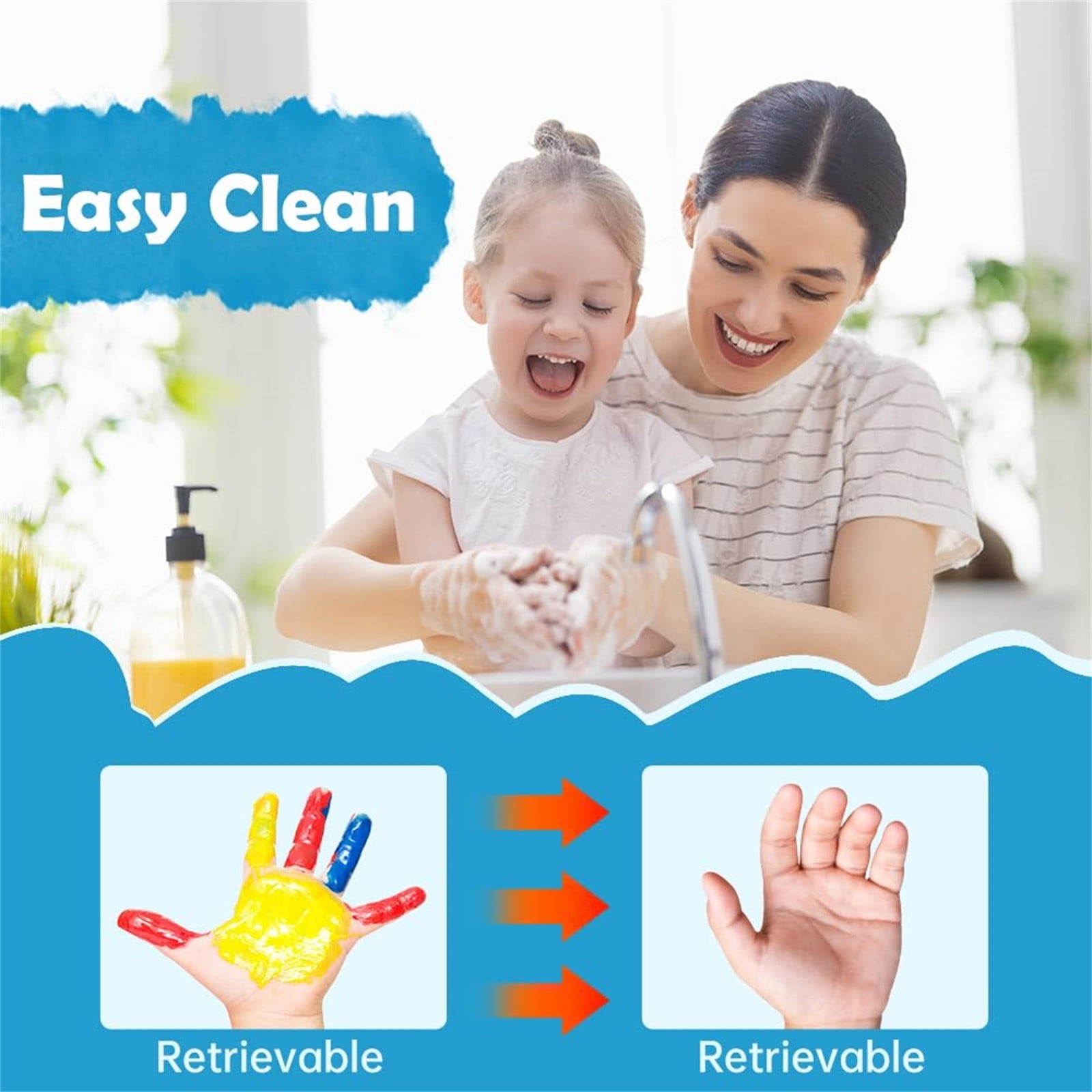 Peinture Au Doigt Kit 25 Peintures Doigts Enfants - Non Toxique Lavable - Livre D'Art Inclus - Activité Créative Kit Creatif Enfants