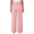 thumbnail image 6 of Womens Casual Linen High Waist Pants Loose Straight Leg Cropped Pants Comfy Lounge Trousers with Side Pockets, 6 of 7