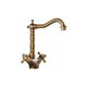 thumbnail image 1 of Grifo de cobre antiguo giratorio de 360 ​​°, fregadero de latón doble, fregadero de cocina cepillado, lavabo suave, grifo vintage para agua fría y caliente, Sunny, 1 of 5