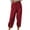 Wine, variant on YUGYXL Womens Linen Tapered Pants Drawstring Stretch Waist Trousers Teen Girl Y2K Long Pants Fashion Casual Pants Green M